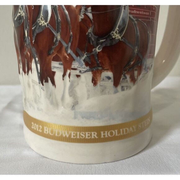 Anheuser Busch 2012 Budweiser Winter Wonderland Ceramic Holiday Stein 7" - Picture 5 of 5